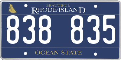 RI license plate 838835