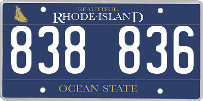 RI license plate 838836