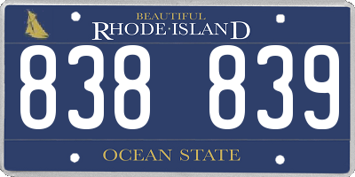 RI license plate 838839