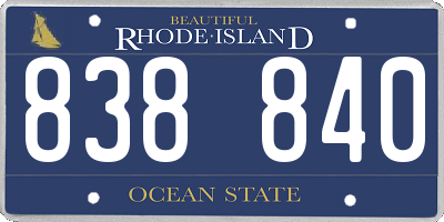 RI license plate 838840
