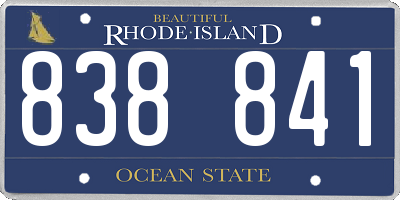 RI license plate 838841