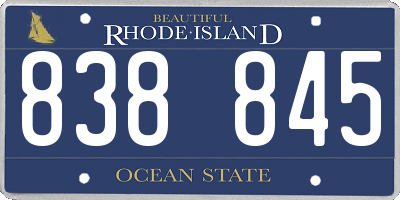 RI license plate 838845