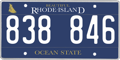 RI license plate 838846