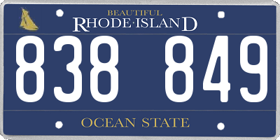 RI license plate 838849
