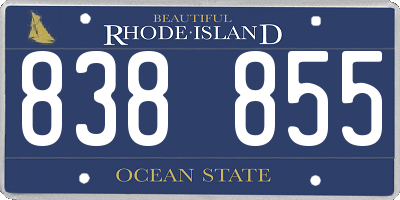 RI license plate 838855