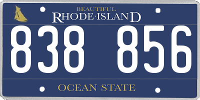 RI license plate 838856