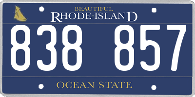 RI license plate 838857