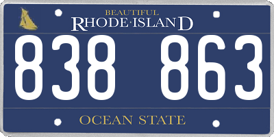 RI license plate 838863