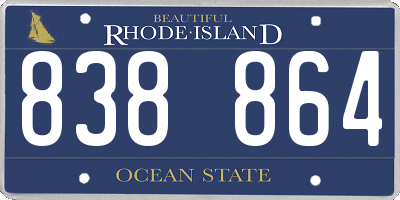 RI license plate 838864