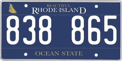 RI license plate 838865