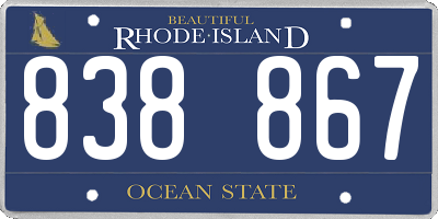 RI license plate 838867