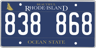 RI license plate 838868