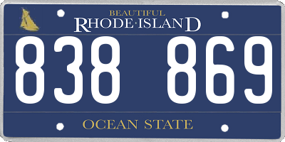 RI license plate 838869