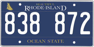 RI license plate 838872