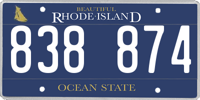 RI license plate 838874