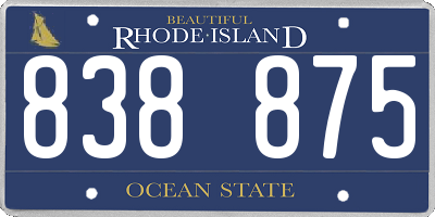 RI license plate 838875