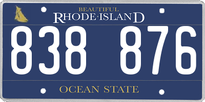 RI license plate 838876