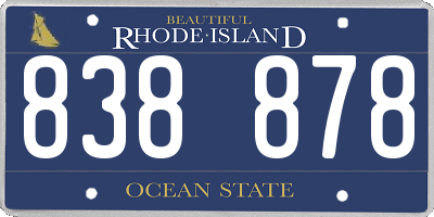 RI license plate 838878