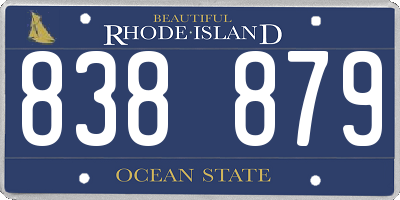 RI license plate 838879