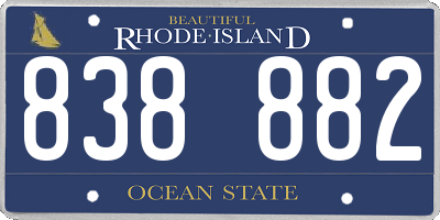 RI license plate 838882
