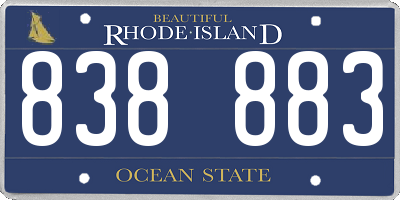 RI license plate 838883