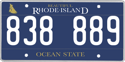 RI license plate 838889