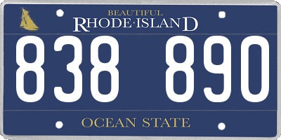RI license plate 838890