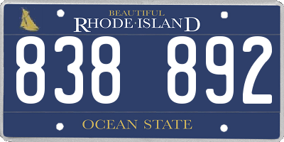 RI license plate 838892