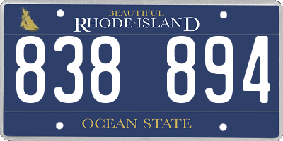 RI license plate 838894