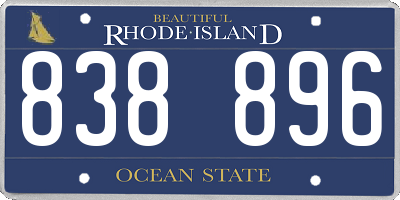 RI license plate 838896