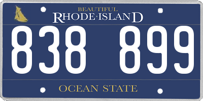 RI license plate 838899