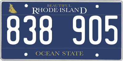 RI license plate 838905