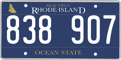 RI license plate 838907