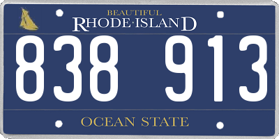 RI license plate 838913