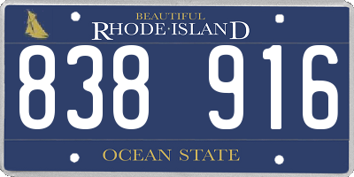 RI license plate 838916