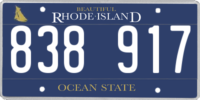 RI license plate 838917