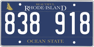 RI license plate 838918