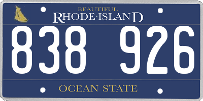 RI license plate 838926
