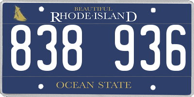 RI license plate 838936