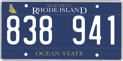 RI license plate 838941