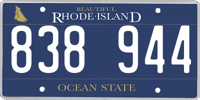 RI license plate 838944