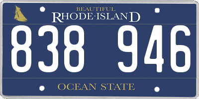 RI license plate 838946
