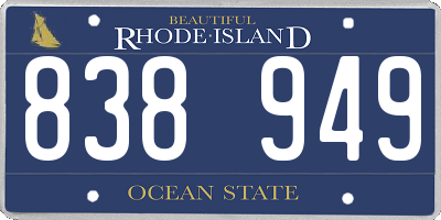 RI license plate 838949