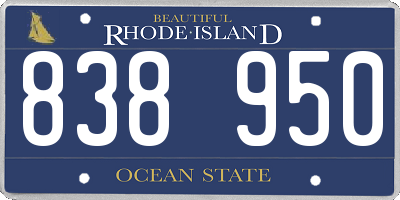 RI license plate 838950