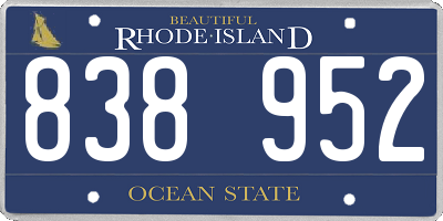 RI license plate 838952