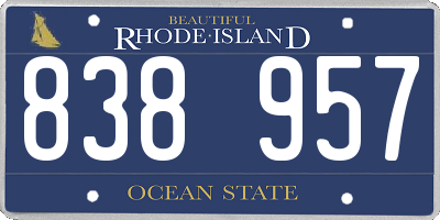 RI license plate 838957