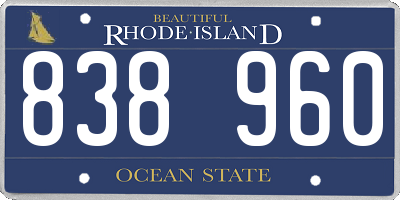 RI license plate 838960