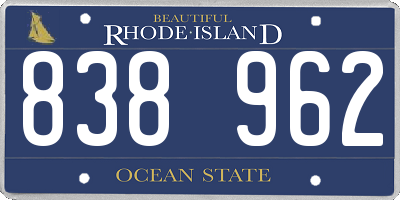 RI license plate 838962