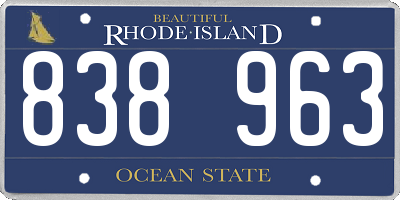 RI license plate 838963