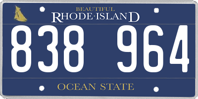 RI license plate 838964